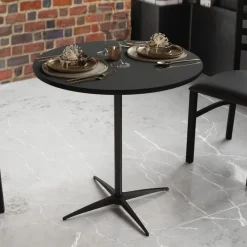 36 Inch Round Pub / Cocktail Table - All Black - w/ 30