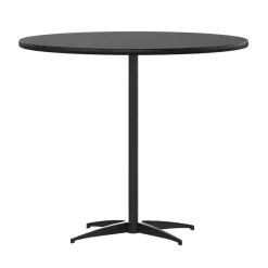 36 Inch Round Pub / Cocktail Table - All Black - w/ 30