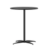 24 Inch Round Pub / Cocktail Table - All Black - w/ 30" and 42" Columns!