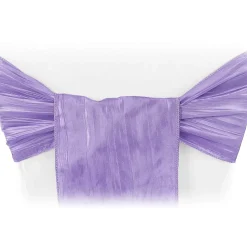 Accordion Crushed Taffeta Chair Sash - Victorian Lilac/Wisteria