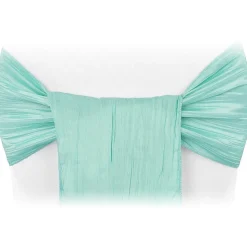 Accordion Crushed Taffeta Chair Sash - Turquoise