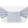 Accordion Crushed Taffeta Chair Sash - Dusty Blue