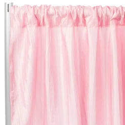 Accordion Crushed Taffeta - 10ft Long x 54" Wide Drape/Backdrop Panel - Pink