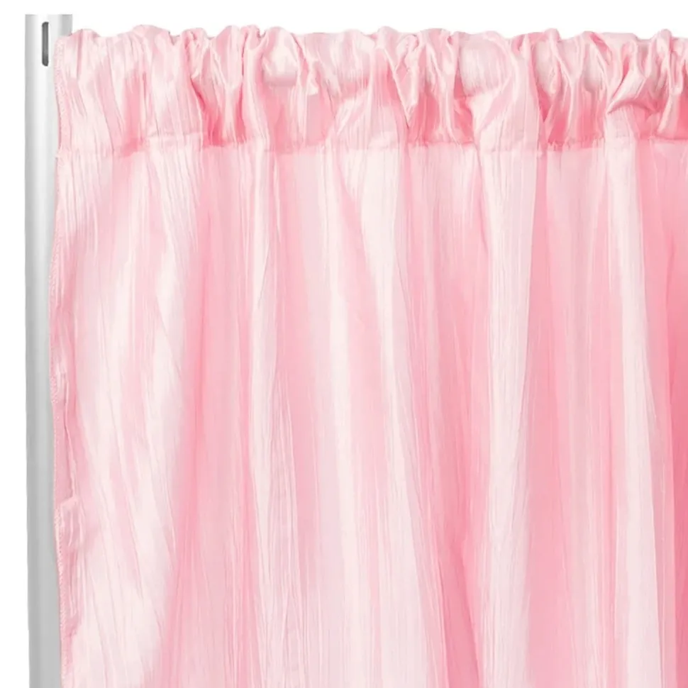 Accordion Crushed Taffeta - 10ft Long x 54" Wide Drape/Backdrop Panel - Pink
