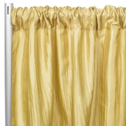Accordion Crushed Taffeta - 8ft Long x 54" Wide Drape/Backdrop Panel - Gold
