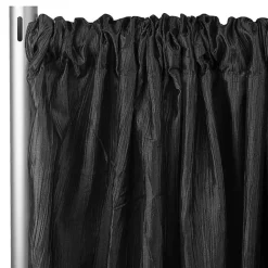 Accordion Crushed Taffeta - 10ft Long x 54" Wide Drape/Backdrop Panel - Black