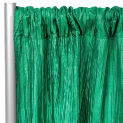 Accordion Crushed Taffeta - 10ft Long x 54" Wide Drape/Backdrop Panel - Emerald Green