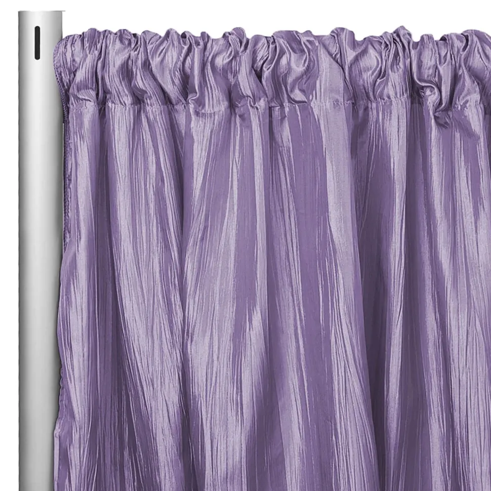 Accordion Crushed Taffeta - 10ft Long x 54" Wide Drape/Backdrop Panel - Victorian Lilac/Wisteria