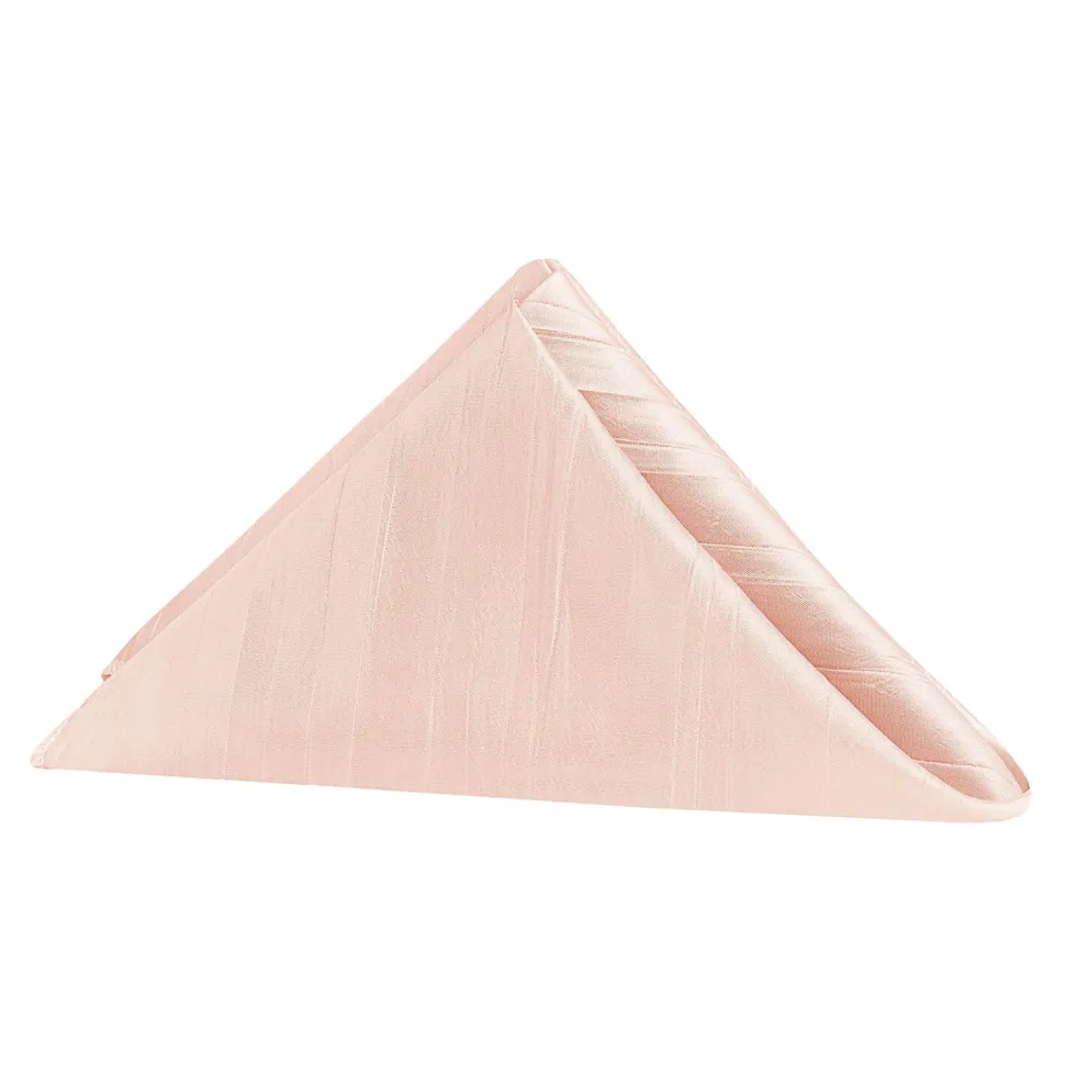 Accordion Crushed Taffeta Napkin - 20"x20" - Blush/Rose Gold