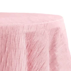 Accordion Crushed Taffeta - 132" Round Tablecloth - Pink