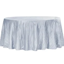 Accordion Crushed Taffeta - 120" Round Tablecloth - Dusty Blue