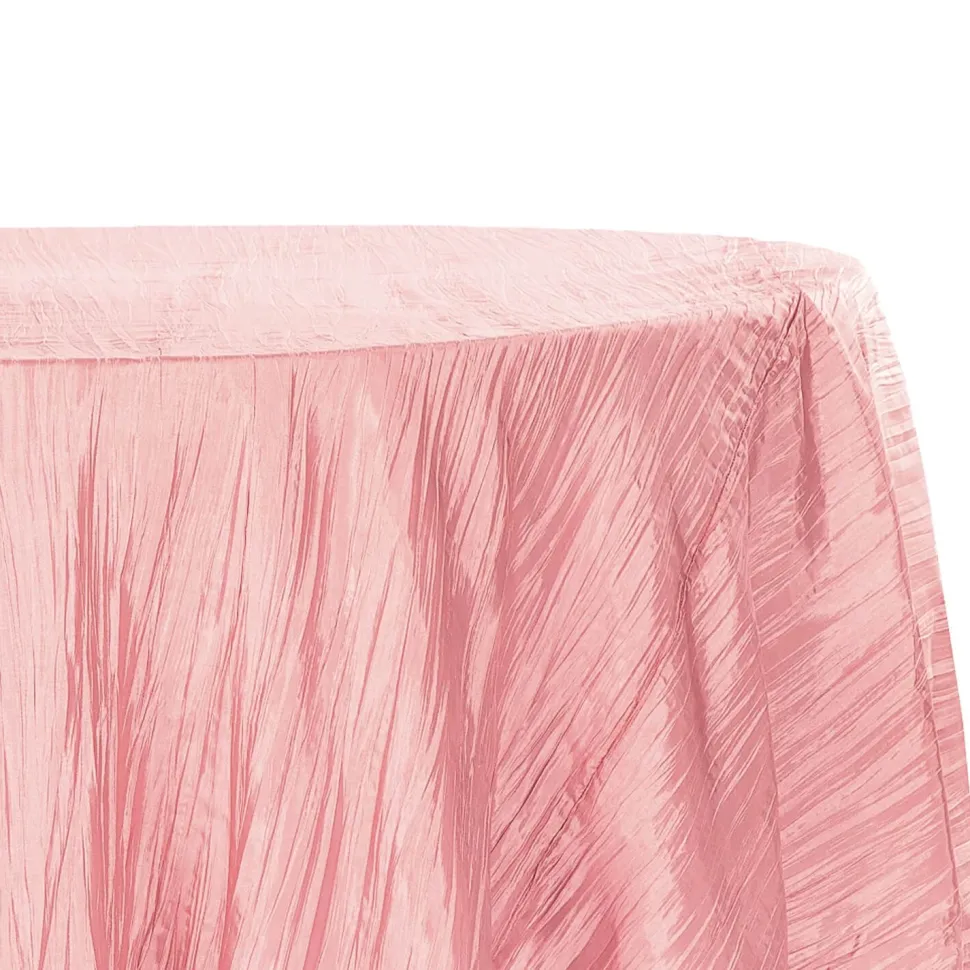 Accordion Crushed Taffeta - 120" Round Tablecloth - Dusty Rose/Mauve
