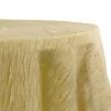 Accordion Crushed Taffeta - 120" Round Tablecloth - Gold