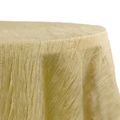 Accordion Crushed Taffeta - 120" Round Tablecloth - Gold