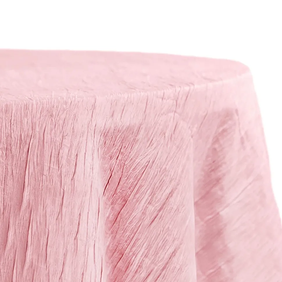 Accordion Crushed Taffeta - 120" Round Tablecloth - Pink