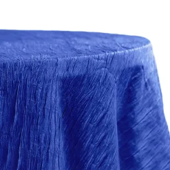 Accordion Crushed Taffeta - 120" Round Tablecloth - Royal Blue