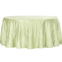 Accordion Crushed Taffeta - 132" Round Tablecloth - Sage Green