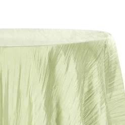 Accordion Crushed Taffeta - 132" Round Tablecloth - Sage Green