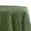 Accordion Crushed Taffeta - 132" Round Tablecloth - Willow Green