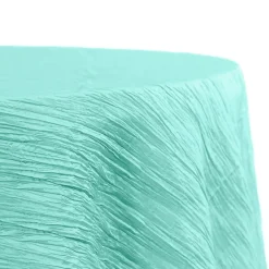 Accordion Crushed Taffeta - 132" Round Tablecloth - Turquoise