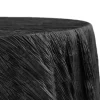 Accordion Crushed Taffeta - 132" Round Tablecloth - Black