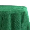Accordion Crushed Taffeta - 132" Round Tablecloth - Emerald Green