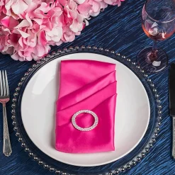 Accordion Crushed Taffeta - 132" Round Tablecloth - Navy Blue
