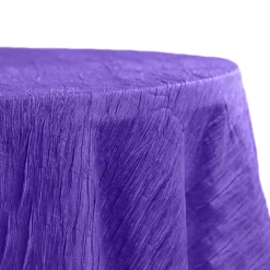 Accordion Crushed Taffeta - 132" Round Tablecloth - Purple