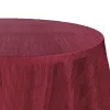 Accordion Crushed Taffeta - 132" Round Tablecloth - Burgundy