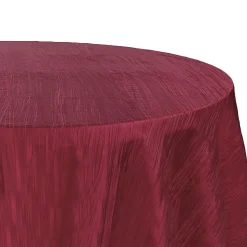 Accordion Crushed Taffeta - 132" Round Tablecloth - Burgundy