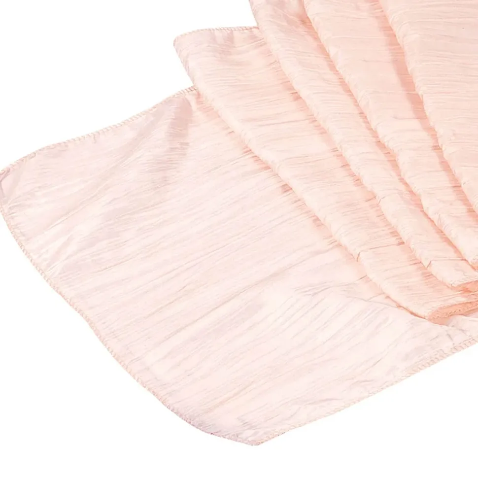 Accordion Crushed Taffeta Table Runner - Blush/Rose Gold