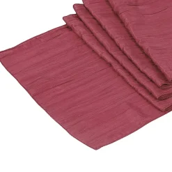 Accordion Crushed Taffeta Table Runner - Burgundy