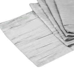 Accordion Crushed Taffeta Table Runner - Gray/Silver