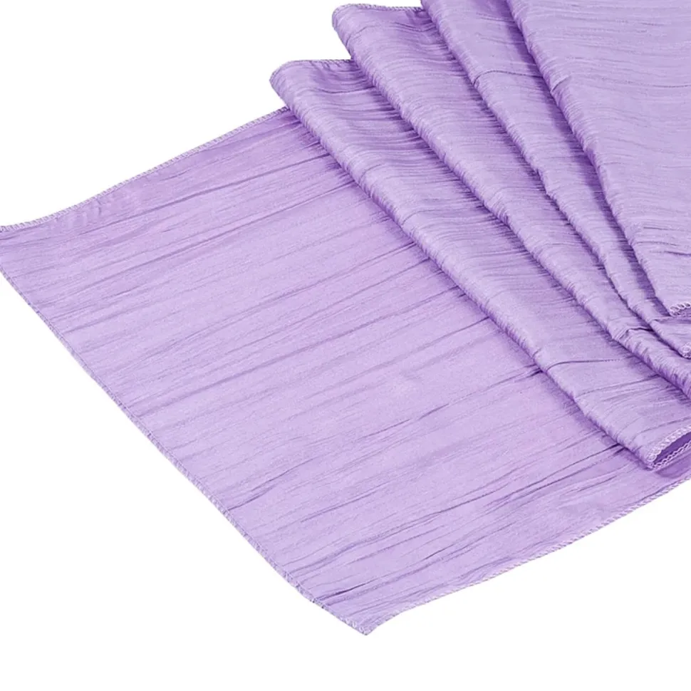 Accordion Crushed Taffeta Table Runner - Victorian Lilac/Wisteria