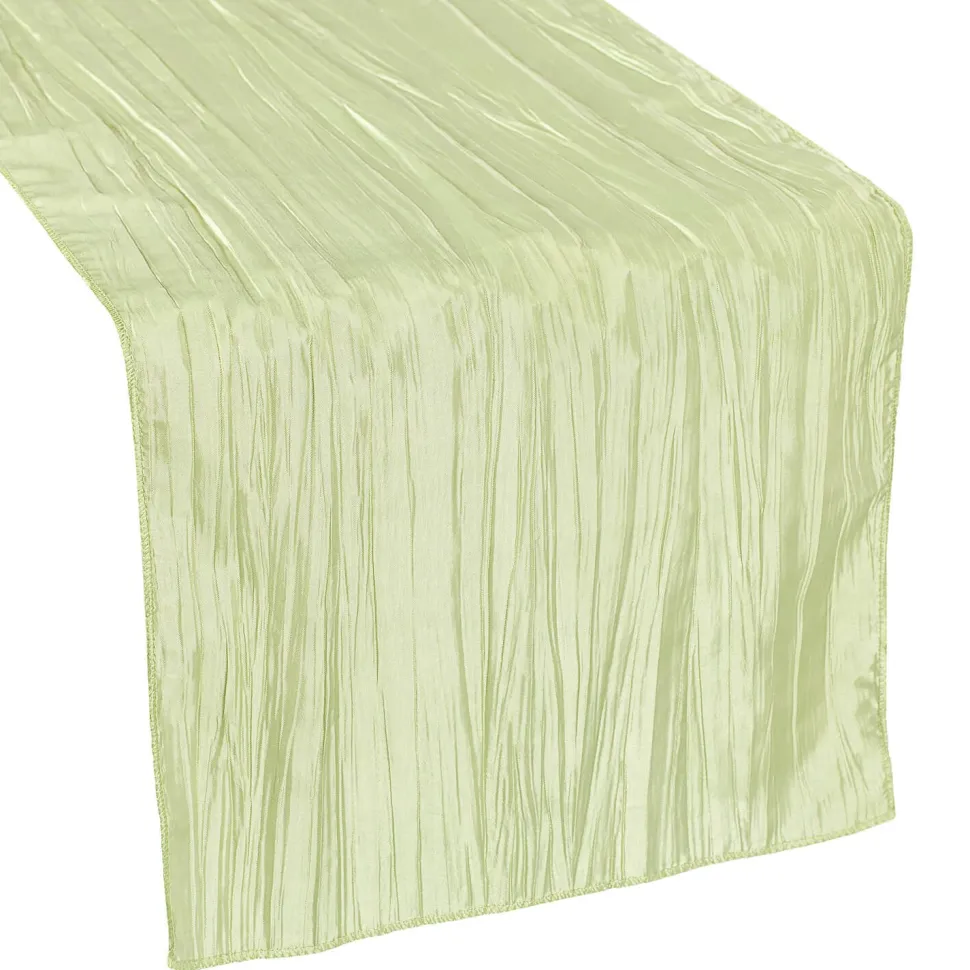 Accordion Crushed Taffeta Table Runner - Sage Green