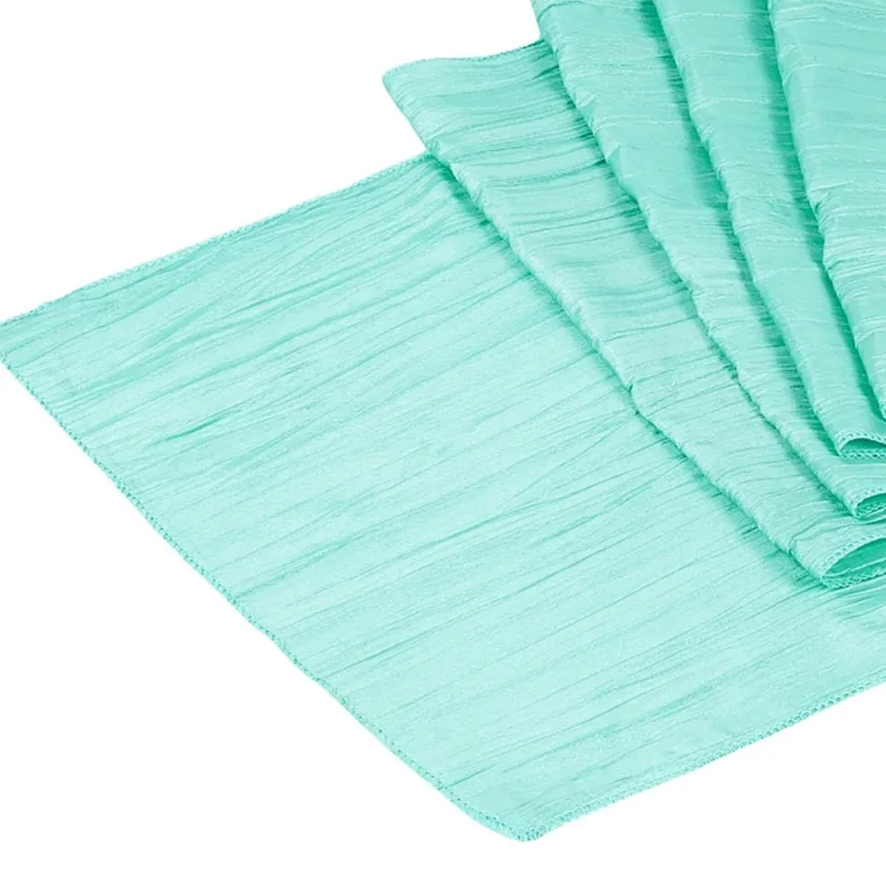 Accordion Crushed Taffeta Table Runner - Turquoise