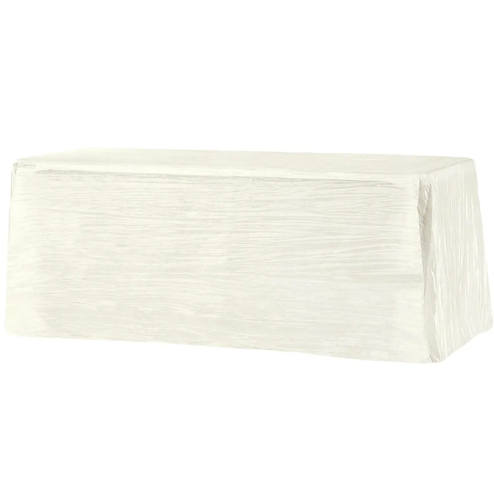 Accordion Crushed Taffeta - 90"x132" Rectangular Tablecloth - Ivory