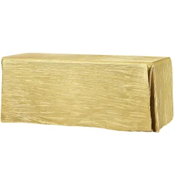 Accordion Crushed Taffeta - 90"x132" Rectangular Tablecloth - Gold