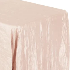 Accordion Crushed Taffeta - 90"x132" Rectangular Tablecloth - Blush/Rose Gold