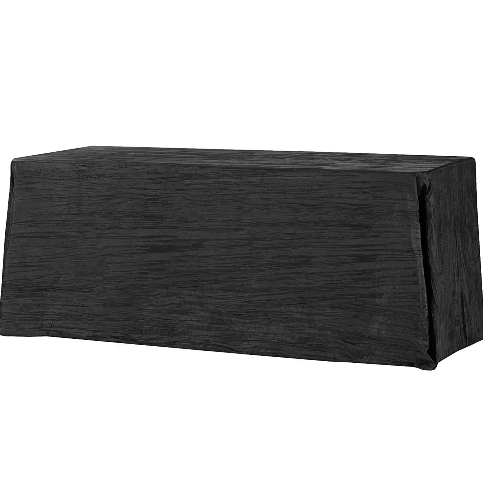 Accordion Crushed Taffeta - 90"x132" Rectangular Tablecloth - Black