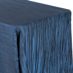 Accordion Crushed Taffeta - 90"x156" Rectangular Tablecloth - Navy Blue