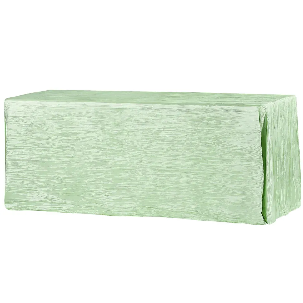Accordion Crushed Taffeta - 90"x156" Rectangular Tablecloth - Mint Green