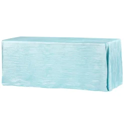Accordion Crushed Taffeta - 90"x156" Rectangular Tablecloth - Baby Blue