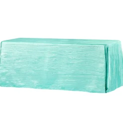 Accordion Crushed Taffeta - 90"x132" Rectangular Tablecloth - Turquoise