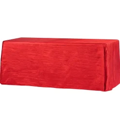 Accordion Crushed Taffeta - 90"x156" Rectangular Tablecloth - Red