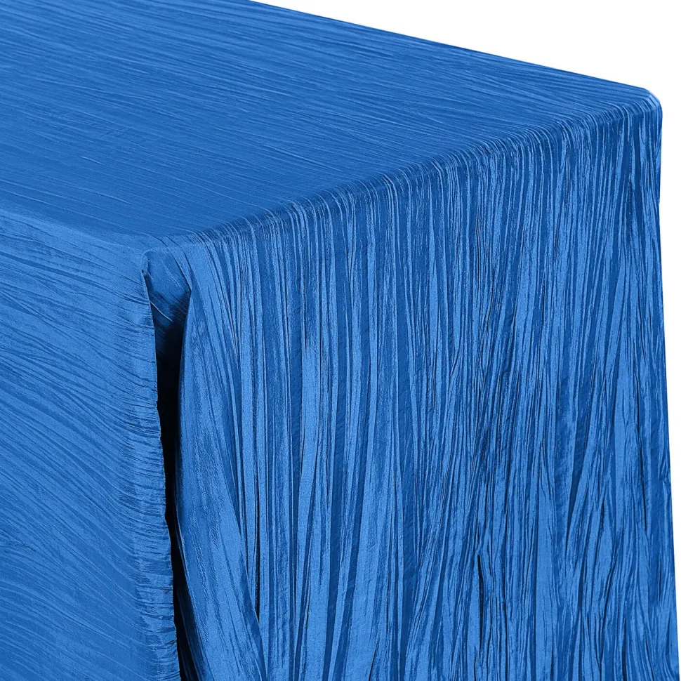 Accordion Crushed Taffeta - 90"x156" Rectangular Tablecloth - Royal Blue