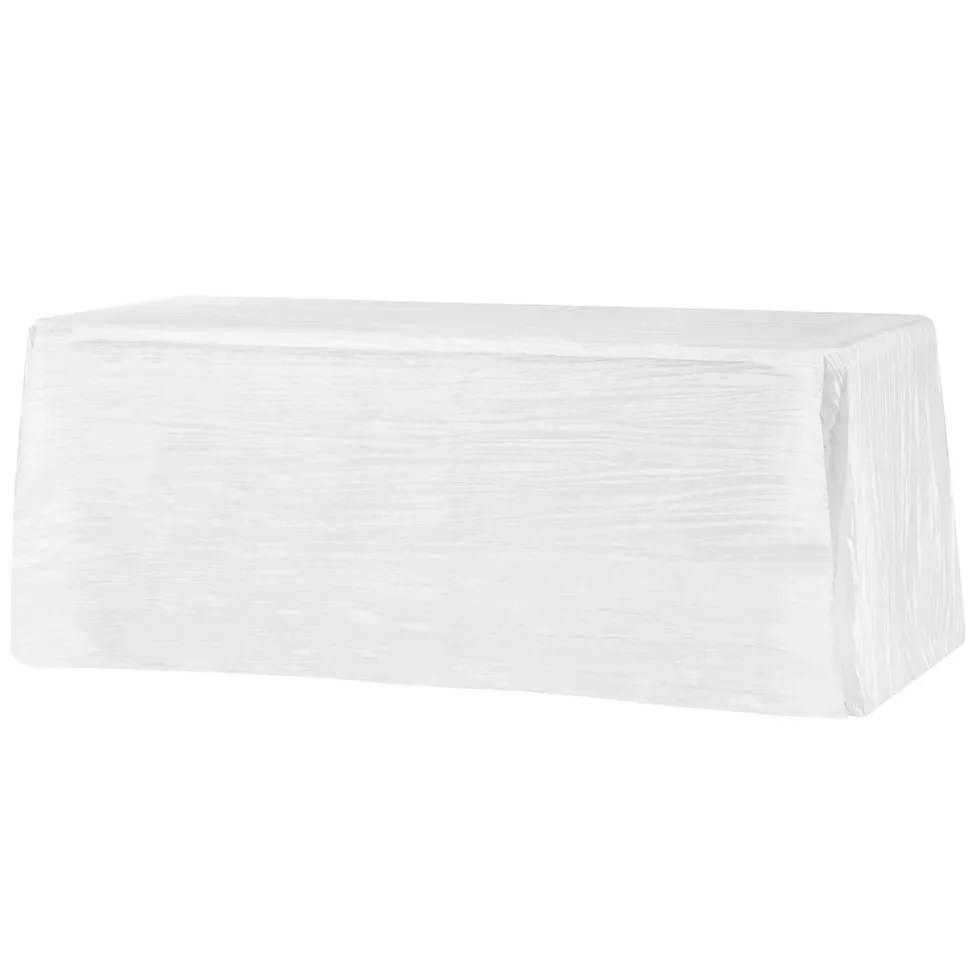 Accordion Crushed Taffeta - 90"x156" Rectangular Tablecloth - White