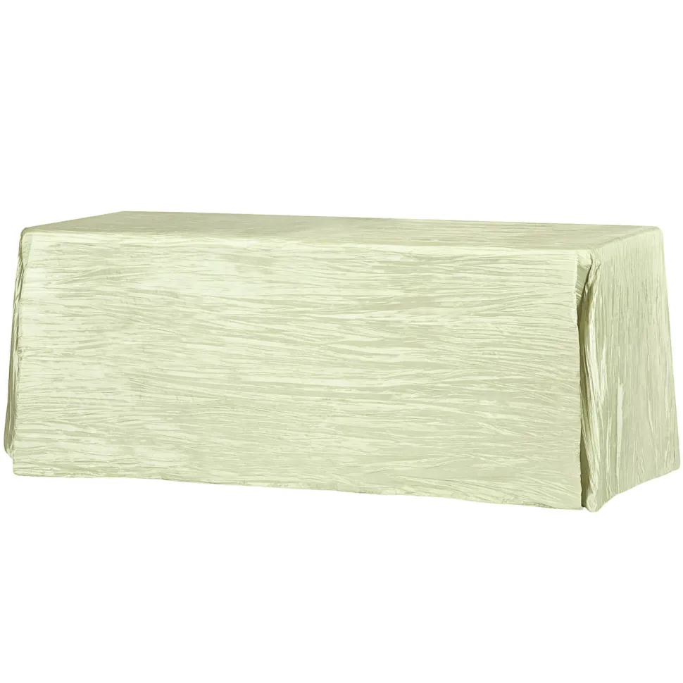 Accordion Crushed Taffeta - 90"x156" Rectangular Tablecloth - Sage Green