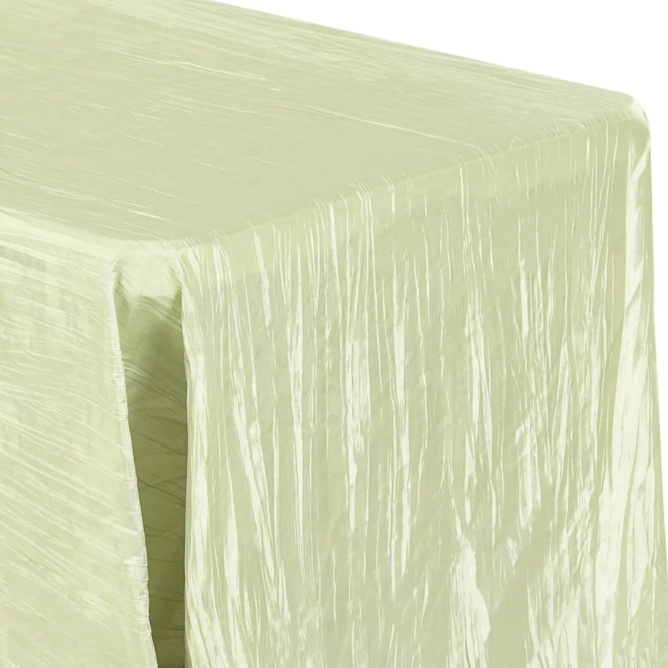 Accordion Crushed Taffeta - 90"x156" Rectangular Tablecloth - Sage Green