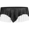 Accordion Crushed Taffeta - 85"x85" Square Table Topper/Overlay - Black